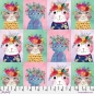 Preview: Patchwork Baumwolle - Mia Charro - Floral Kitties - Multi - Floral Pets